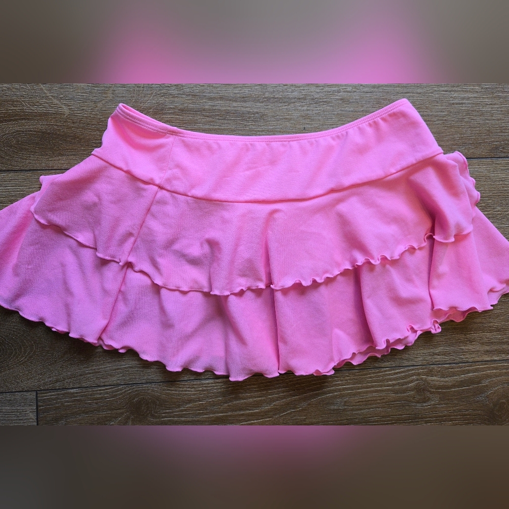 Cat & Jack Girls Ruffle Swim Skirt Neon Bright Pink XL 14-16 Swim Cover Up